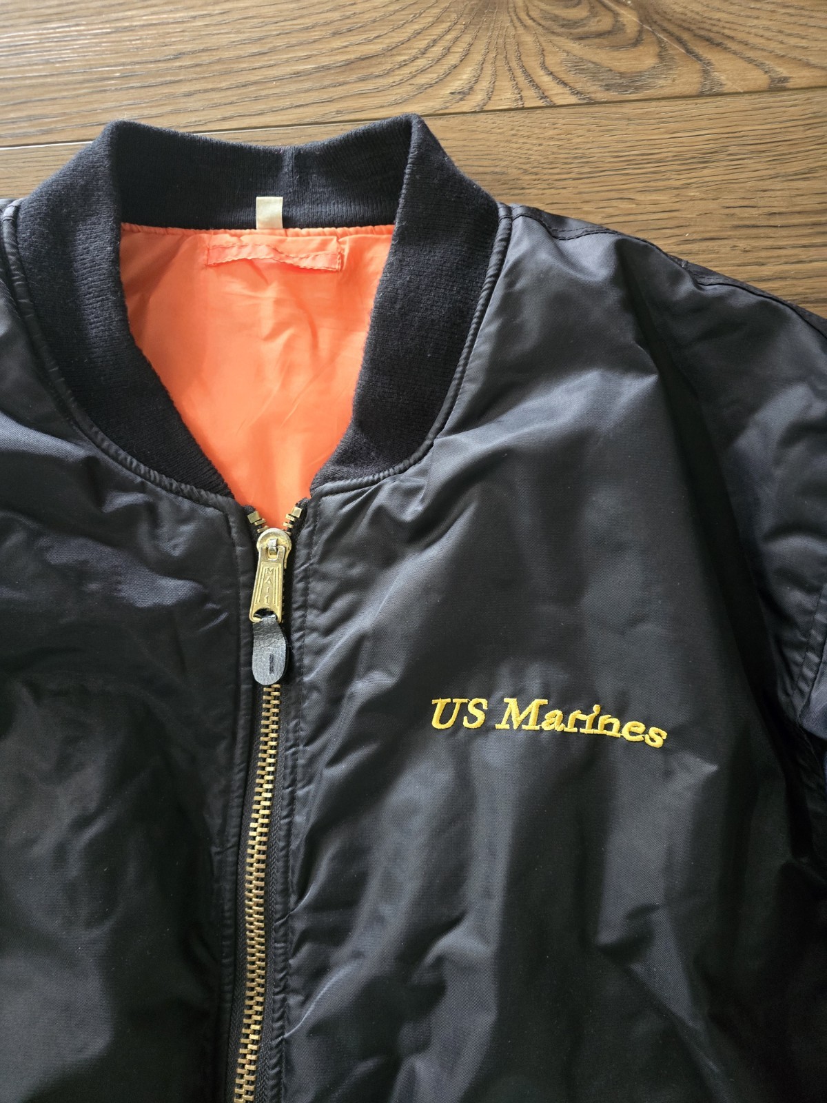 USMC Marines Nylon Flight Jacket Patch Black 2xl - image 2