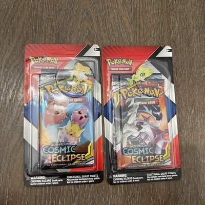 2x Sealed Pokemon w/ Sun & Moon Cosmic Eclipse Blister 2 Pack w/ Pin