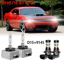 4x D1s 9145 Hid Headlight Led Fog Light Bulbs For Dodge Challenger 2008-2010