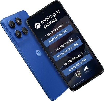 Motorola Moto G37 Power 5G 8GB RAM Unlocked Nautical Blue 7000mAh Battery Rugged