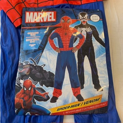 Marvel 2 In 1 Spiderman/Venom Reversible Child Costume Large 12-14 Halloween