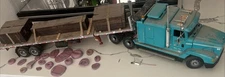 Vintage Highly Custom Freightliner 1/25 Model Semi and Trailer Hand Made Parts