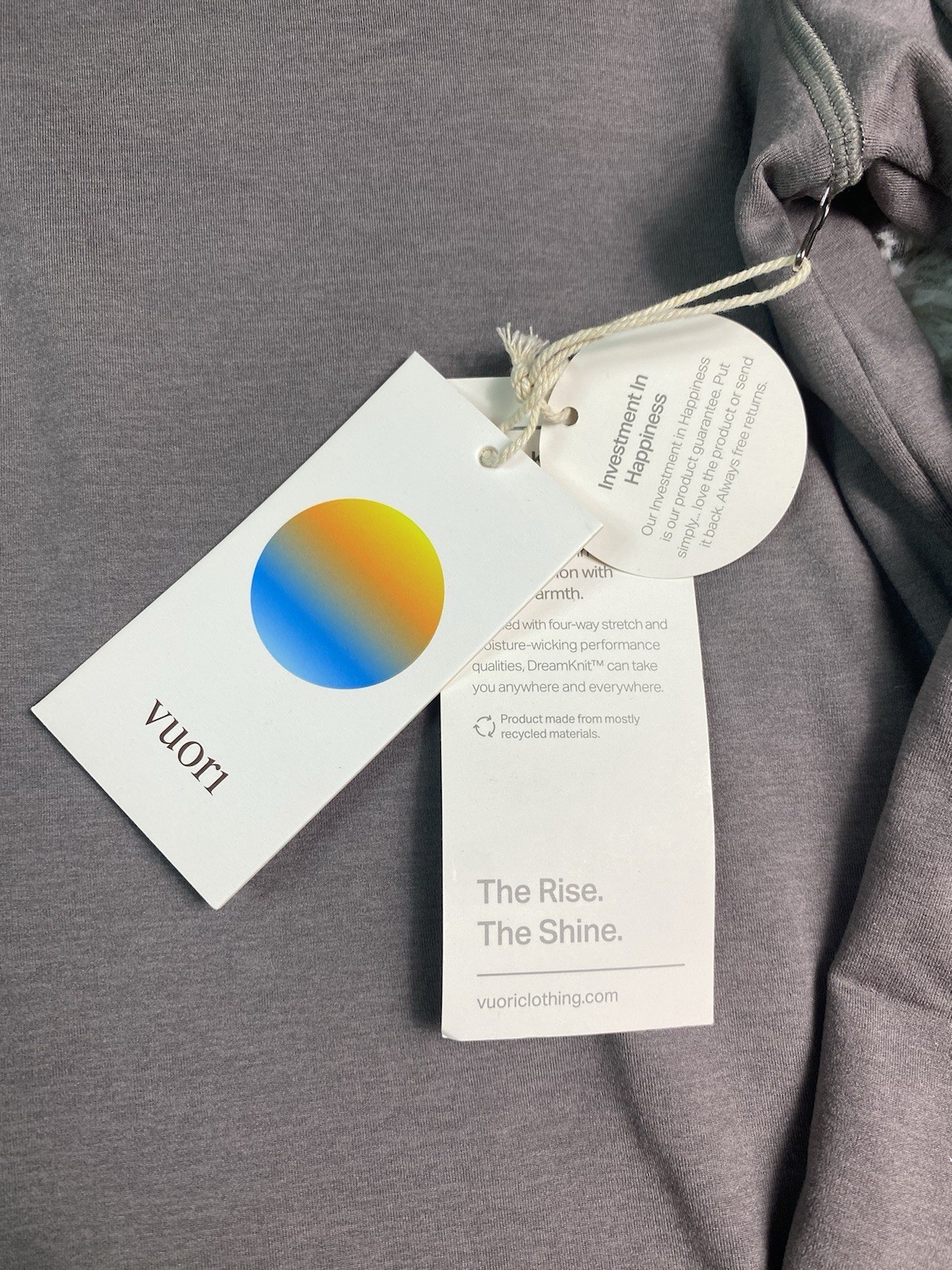 Vuori Coronado Half Zip | NWT | Men's | Dolomite  Heather | XL Gray image 3
