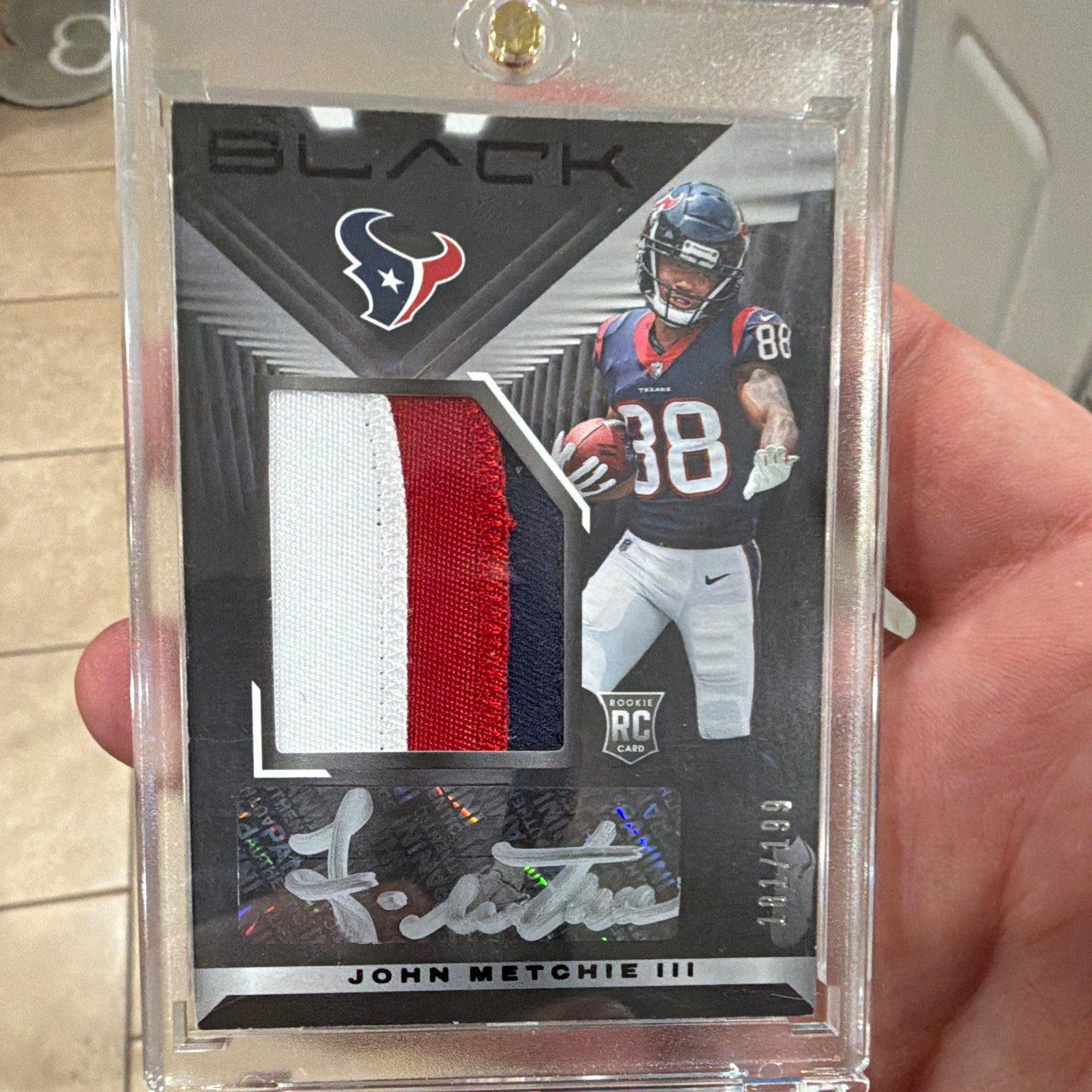 Panini 2022 Black RPA John Metchie III RC Auto Patch Texans #217 /199