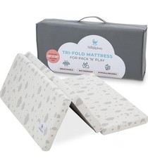 Waterproof Pack and Play Mattress Topper  38" x 26" x 1.5"  Trifold Style -...
