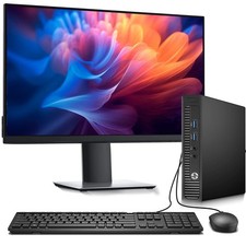 Hp EliteDesk G1 Mini Desktop PC Core i3 i5 16GB RAM 256GB SSD 22" LED WiFi Win11