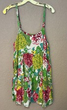 Bright Floral Untagged Adjustable Strap Babydoll Sleeveless Dress Cover Up Sz XS