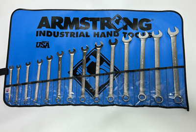 NOS Armstrong Tools USA 14pc Metric 6mm-19mm Satin Combination Wrench Set w/ Bag