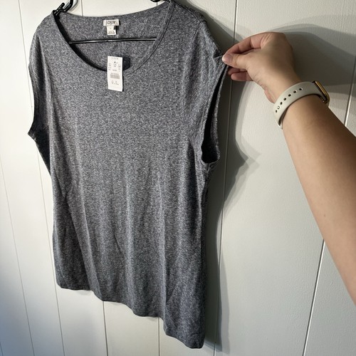 J. Crew Women’s Drapey Tank Top Galvanized Iron Heathered Gray Color Sz L NWT - Picture 3 of 8