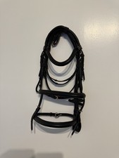 Clearance Double Bridle with Sure Grip Reins – Black or Havana – Pony to Full