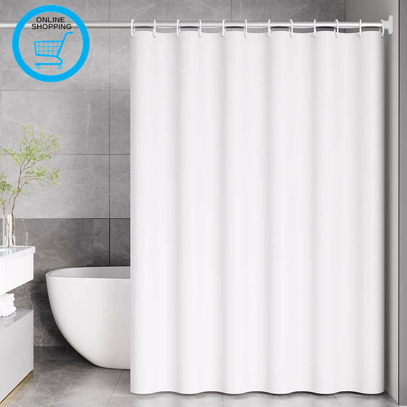 Shower Curtain for Bathroom - Mould and Mildew Resistant - White, 180 X 180 Cm (