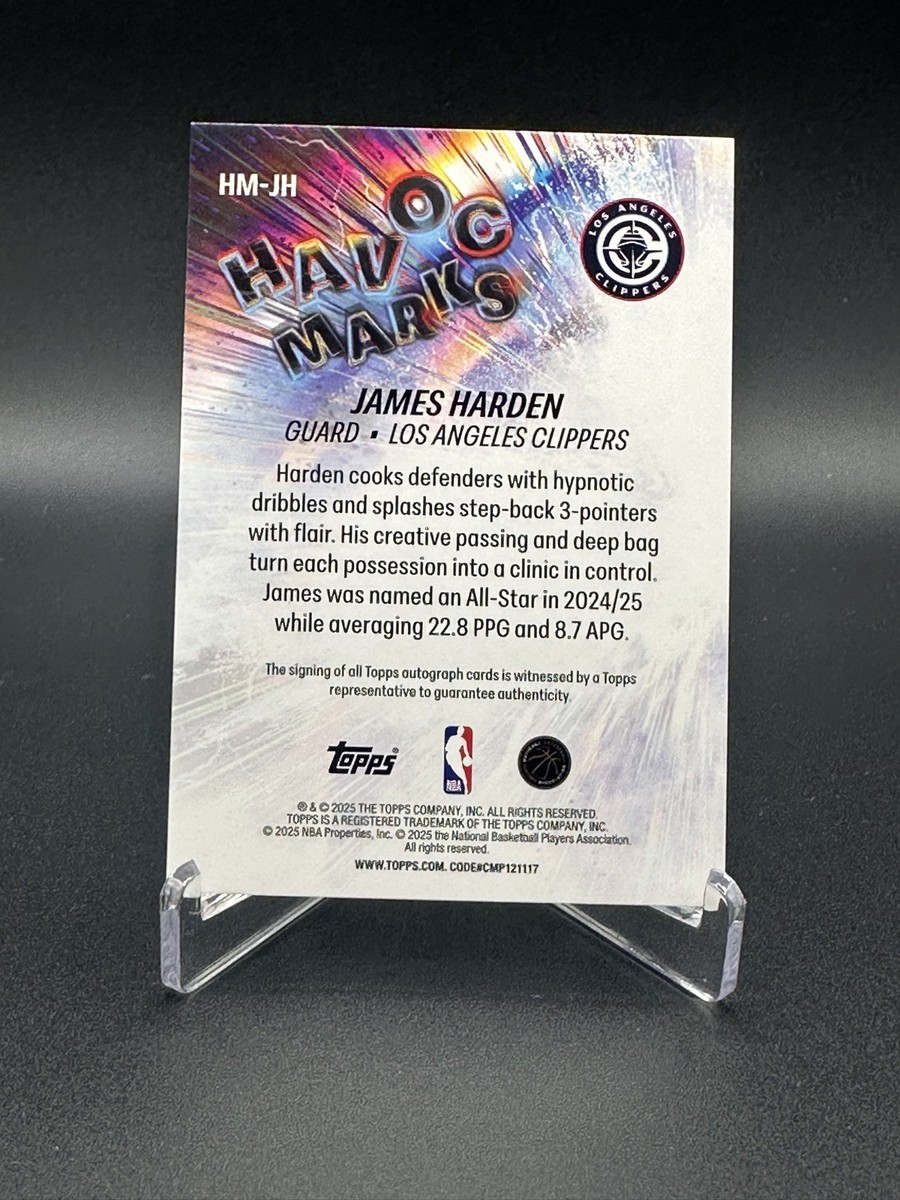 2025-26 Topps Basketball James Harden Havoc Marks Auto Orange