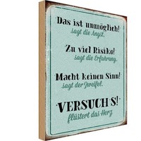Holzschild 18X12 Cm Angst Erfahrung Zweifel Herz Dekoration Deko Geschenk Holz S