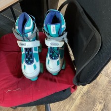 DBX Girls Express Quad ILSD2067 White Green Adjustable Roller Skates Size M 1-4