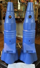 2 LARGE TOY ROCKETS DISPLAY PIECE 25 TALL MADE FROM MOLDED PLASTIC, 3.8lb