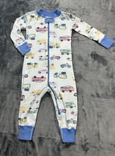 Hanna Andersson 80cm 18-24M Bebé Niño Cremallera Mameluco Coches y Camiones Sin Pies