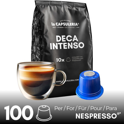 Kaffee Deca Intenso 100 Kapseln kompatibel mit Original Nespresso
