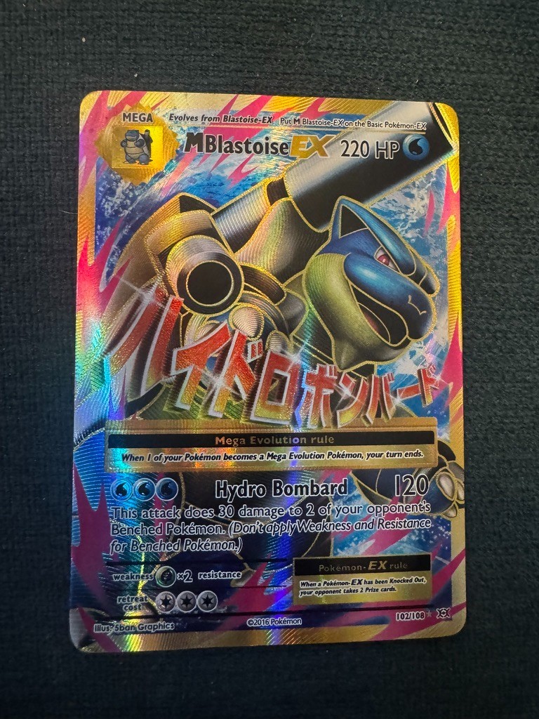 M Blastoise EX (Full Art) 102/108 Evolutions Holo - Good Condition