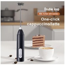 USB Rechargeable Milk Coffee frother Whisk Egg Beater Handheld Frappe Mixer New