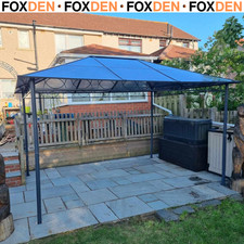 3 x 3.6m Hardtop Gazebo for Garden Party with Polycarbonate Curtains - Grey
