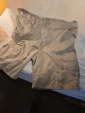 Mens Size 38 Wrangler Cargo Shorrts Beige Cotton Shorts