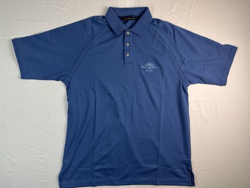 Tommy Bahama Men’s Rum Golf 18 Polo Shirt Blue Large Embroidered Logo NWOT