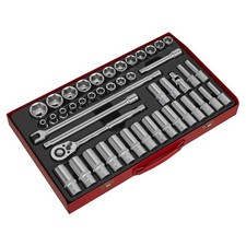 Image of Sealey AK6941 Socket Set 46pc 1/2"Sq Drive 6pt WallDrive® - Metric