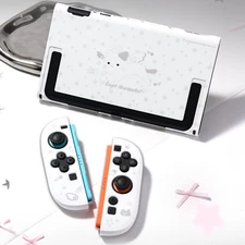 GeekShare Protective Case for Nintendo Switch 2025 Joy Con Cover White Thumb Cap