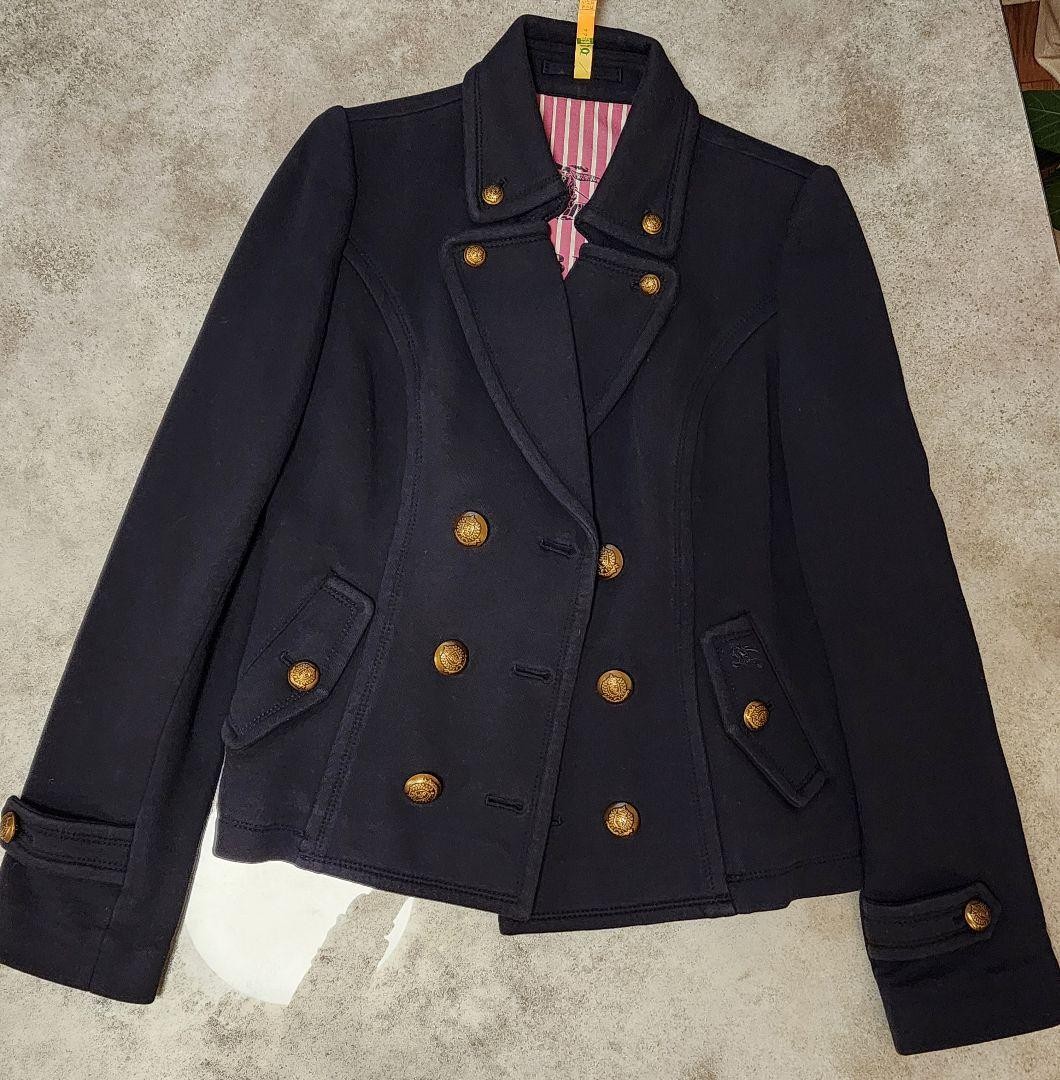 BURBERRY BLUE LABEL Nova Check Trench Coat Women Size 38 Navy stripe From Japan