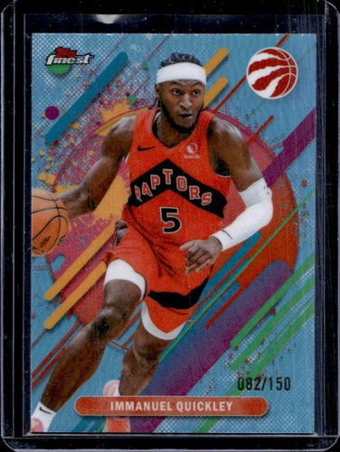 2025-26 Topps Finest Immanuel Quickley Rare Sky Blue Refractor #/150 Raptors