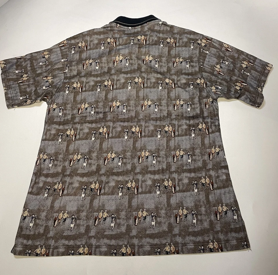 Camisa polo de golf Crossings vintage motivo golfista para hombre grande informal algodón golf Foto 2 de 4