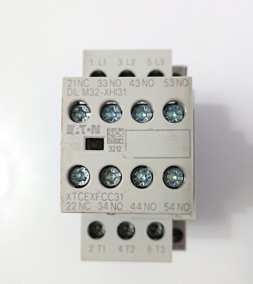 Eaton DIL M32-10 XTCE032C10 24-27VDC Leistungsschütz + XTCEXFCC31 Hilfskontakte