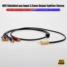 Professional Cable 3.5mm Male to 4-Male RCA HiFi Audio Adapter Cable