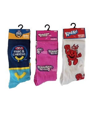 Lot Of 3 Odd Sox Mac & Cheese, Bubble Yum, Kool-Aid Mens Sz 6-12 L30-3