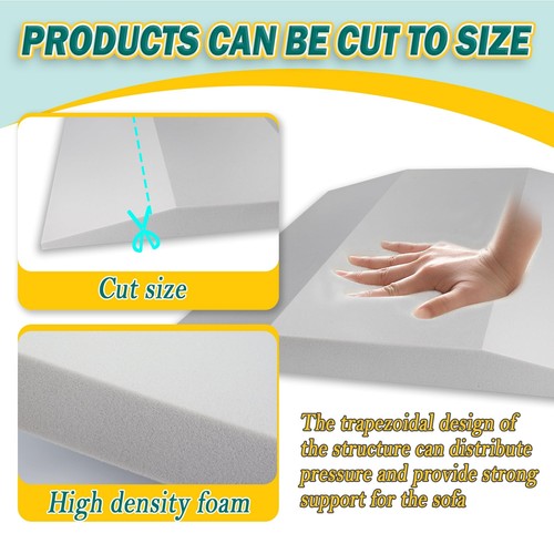 3 Pcs 20"X 20" Foam Couch Cushion Support for Sagging Seat High Density Trape... - Picture 3 of 7