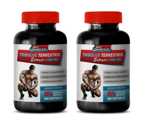 Steroidal Saponin TRIBULUS TERRESTRIS 45% muscle gain 2 Bottles 200 Caps