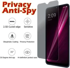 For T-Mobile Revvl 6X/6X Pro 5G Privacy Anti-Spy Tempered Glass Screen Protector