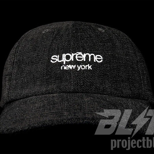 Casquette chenille suprême SS22 6 PANNEAUX CHAPEAU NOIR 2022
