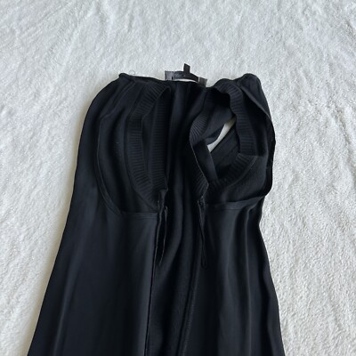 SportMax MaxMara Cashmere Silk Black Sleeveless Pleated Mini Dress M | eBay
