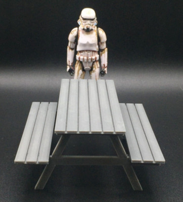 CUSTOM PICNIC TABLE for 3.75'' figure GI JOE STAR WARS DIORAMA DISPLAY (B20)