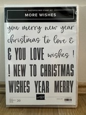 Stampin Up NEW More Wishes Photopolymer Stamp Set - Holiday / Christmas