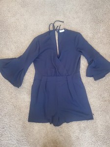 new york and company Navy Romper