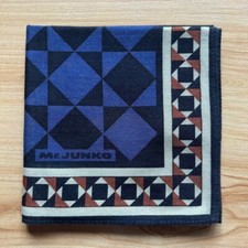 JAPAN HANDKERCHIEF MEN'S POCKET SQUARE VINTAGE GEOMETRIC COTTON 18" B0524