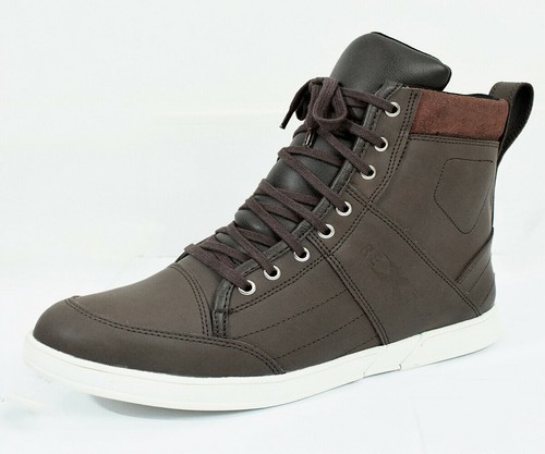 Mens Motorbike Shoes Leather Motorcycle Casual Laces Sneakers Waterproof Shoes - Picture 3 of 10