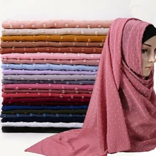 Women Chiffon Hijab Scarf Long Shawls Wraps Female Muslim Headband Turban Solid