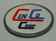 Nice Vintage Cen Co Coop MARBLE Roped Edge Heavy High End Belt Buckle RARE