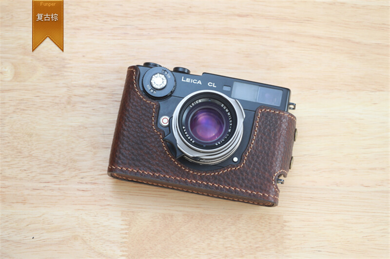 Genuine Leather Camera Half Case Cover Bag For Leica CL Handmade