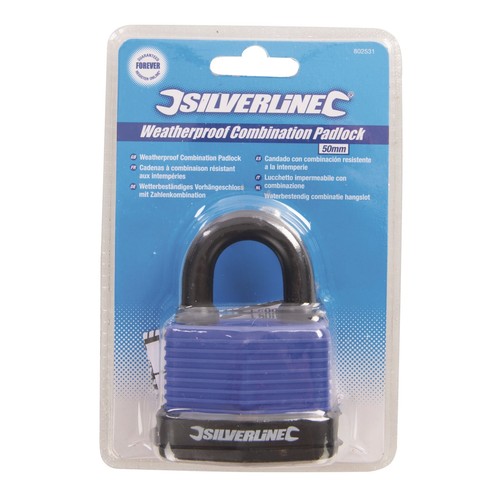 Silverline 50mm Weatherproof Combination Padlock 802531 - Picture 3 of 3