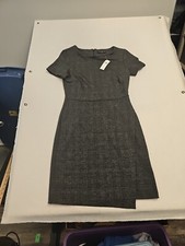 Banana Republic Glen Check Plaid Short Sleeve Sheath Dress Preppy Academia 6