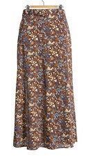 Reformation Falcon Womens Belted Organic Cotton Blend Midi Skirt in Morel Size 2